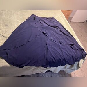 Halara 1X High Waisted High Low Ruffle 2-in-1 Flowy Casual Regular Maxi Skirt